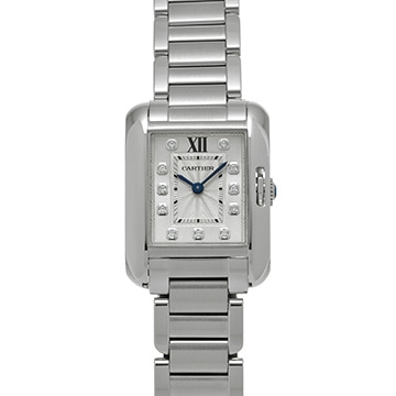 カルティエ タンク アングレーズ SM W4TA0003 シルバー/ダイヤモンド レディース 時計 【中古】【wristwatch】
