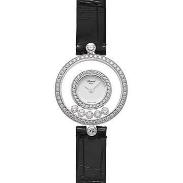 ショパール ハッピーダイヤモンド 20/3957 ホワイト/ダイヤモンド レディース 時計 【中古】【wristwatch】