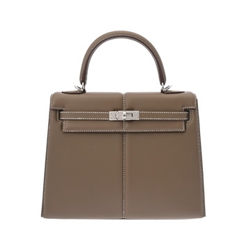 エルメス ケリー 25 外縫い パデッド エトゥープ ヴォースイフト レディース バッグ 【未使用】【bag】