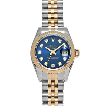 ロレックス デイトジャスト 179173G ブルー/ダイヤモンド レディース 時計 【中古】【wristwatch】