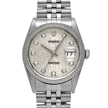 ロレックス デイトジャスト 16234G シルバーコンピュータ/ダイヤモンド メンズ 時計 【中古】【wristwatch】