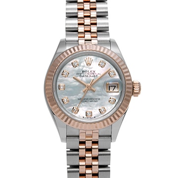 ロレックス レディ デイトジャスト 28 279171NG ホワイトシェル/ダイヤモンド レディース 時計 【中古】【wristwatch】