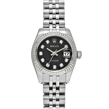 ロレックス デイトジャスト 179174G ブラックコンピュータ/ダイヤモンド レディース 時計 【中古】【wristwatch】