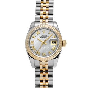 ロレックス デイトジャスト 179173NR ホワイトシェル レディース 時計 【中古】【wristwatch】