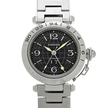 カルティエ パシャC メリディアン GMT W31049M7 ブラック メンズ 時計 【中古】【wristwatch】