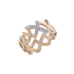 ティファニー ラブ&キス リング ゴールド K18イエローゴールド YG/Pt950プラチナ レディース ジュエリー 【中古】【jewelry】