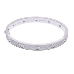 カルティエ ラブブレスレット #18 パヴェ シルバー K18ホワイトゴールド WG レディース ジュエリー 【中古】【jewelry】