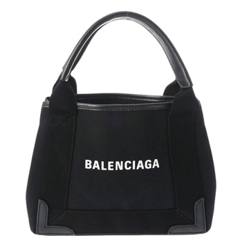 バレンシアガ ネイビーカバ XS ブラック 390346 キャンバス/レザー レディース バッグ 【中古】【bag】