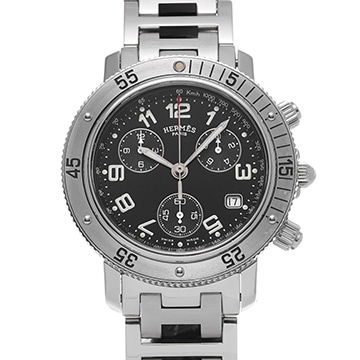 エルメス クリッパー ダイバー クロノグラフ CL2.910 ブラック メンズ 時計 【中古】【wristwatch】