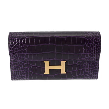 エルメス コンスタンスロング トゥーゴー カシス アリゲーターリセ ユニセックス 財布 【中古】【purse】