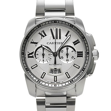 カルティエ カリブル ドゥ カルティエ クロノグラフ W7100045 シルバー メンズ 時計 【中古】【wristwatch】