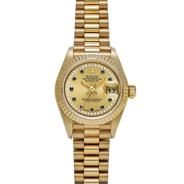 ロレックス デイトジャスト 69178LS シャンパン/ダイヤモンド/サファイア レディース 時計 【中古】【wristwatch】