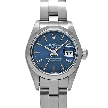 ロレックス オイスターパーペチュアル デイト 69160 ブルー レディース 時計 【中古】【wristwatch】