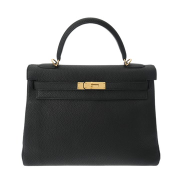 エルメス ケリー 32 外縫い 2WAY ブラック トゴ レディース バッグ 【中古】【bag】