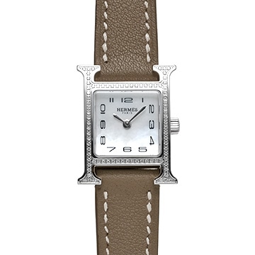 エルメス Hウォッチ ミニ HH1.131 ホワイトシェル レディース 時計 【中古】【wristwatch】