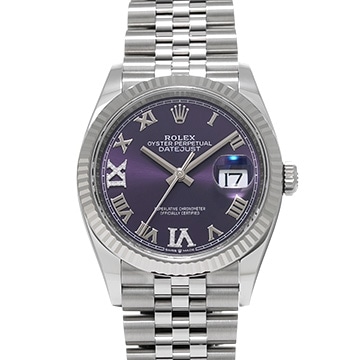 ロレックス デイトジャスト 36 126234 オーベルジーヌ/ダイヤモンド メンズ 時計 【中古】【wristwatch】
