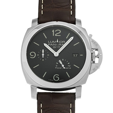 パネライ ルミノール 1950 3デイズ GMT パワーリザーブ オートマティック アッチャイオ PAM00321 ブラック メンズ 時計 【中古】【wristwatch】