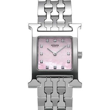 エルメス Hウォッチ HH1.210.285 ピンクシェル/ダイヤモンド レディース 時計 【中古】【wristwatch】