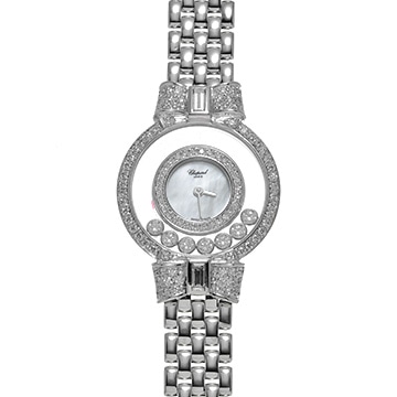 ショパール ハッピーダイヤモンド 205596-1001 ホワイトシェル レディース 時計 【中古】【wristwatch】