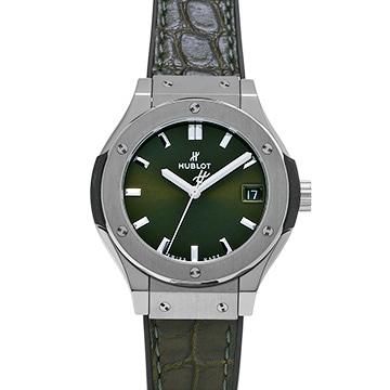 ウブロ クラシックフュージョン  チタニウム グリーン 581.NX.8970.LR グリーン レディース 時計 【中古】【wristwatch】