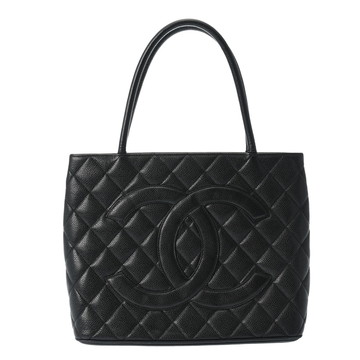 シャネル 復刻トート ブラック A01804 キャビアスキン レディース バッグ 【中古】【bag】