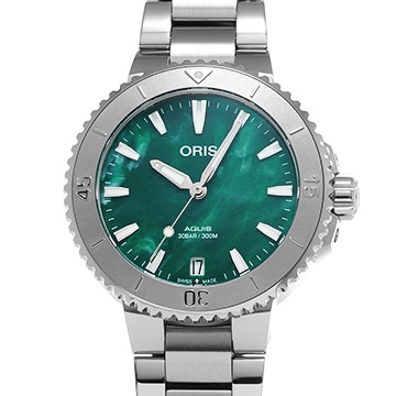 オリス アクイス デイト ブレスネット 01 733 7770 4137 グリーン ユニセックス 時計 【中古】【wristwatch】