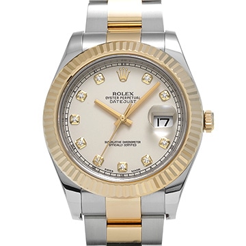 ロレックス デイトジャストII 116333G アイボリー/ダイヤモンド メンズ 時計 【中古】【wristwatch】