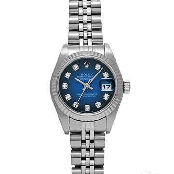 ロレックス デイトジャスト 79174G ブルー・グラデーション/ダイヤモンド レディース 時計 【中古】【wristwatch】