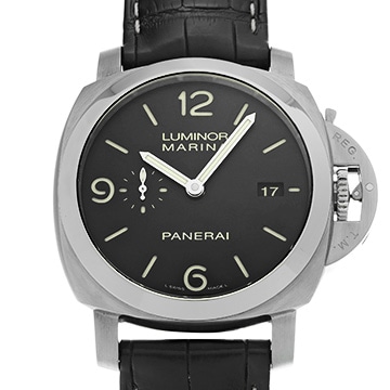 パネライ ルミノールマリーナ 1950 3デイズ オートマティック アッチャイオ PAM00312 ブラック メンズ 時計 【中古】【wristwatch】