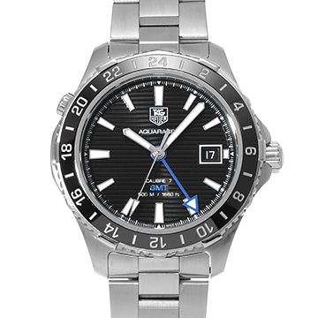 タグ ホイヤー アクアレーサー 500m キャリバー7 GMT WAK211A.BA0830 ブラック メンズ 時計 【中古】【wristwatch】