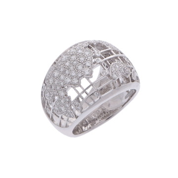 シャネル ワールドマップリング シルバー K18ホワイトゴールド WG レディース ジュエリー 【中古】【jewelry】