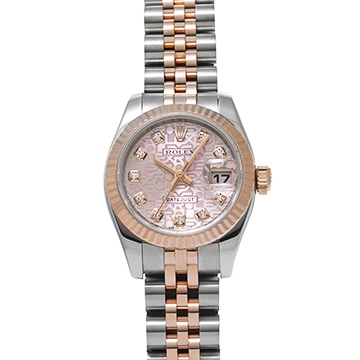 ロレックス デイトジャスト 179171G ピンクコンピュータ/ダイヤモンド レディース 時計 【中古】【wristwatch】