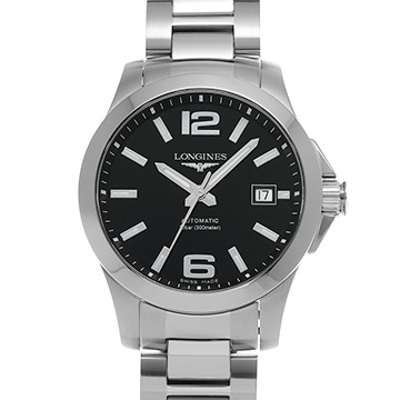 ロンジン コンクエスト L3.776.4.58.6 ブラック メンズ 時計 【中古】【wristwatch】