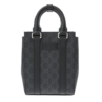 グッチ GGスプリーム 2way ミニトートバッグ ブラック 696010 レザー/PVC レディース バッグ 【中古】【bag】