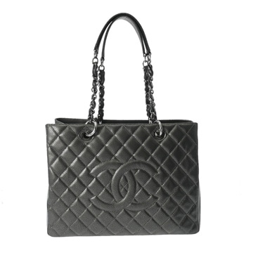 シャネル GST メタリックシルバー A50995 キャビアスキン レディース バッグ 【中古】【bag】