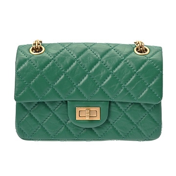 シャネル 2.55 ミニ ハンドバッグ グリーン AS0874 エイジドカーフスキン レディース バッグ 【中古】【bag】