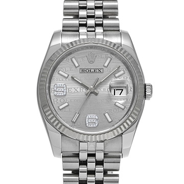 ロレックス デイトジャスト 116234 シルバーウェーブ/ダイヤモンド メンズ 時計 【中古】【wristwatch】