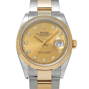 ロレックス デイトジャスト 36 126233G シャンパン/ダイヤモンド メンズ 時計 【中古】【wristwatch】