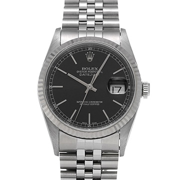 ロレックス デイトジャスト 16234 ブラック メンズ 時計 【中古】【wristwatch】