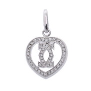 カルティエ 2Cハートチャーム シルバー K18ホワイトゴールド WG レディース ジュエリー 【中古】【jewelry】