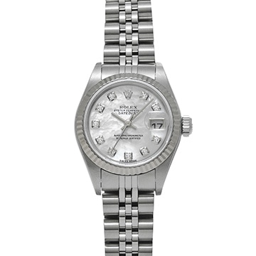 ロレックス デイトジャスト 79174NG ホワイトシェル/ダイヤモンド レディース 時計 【中古】【wristwatch】