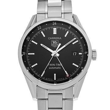 タグ ホイヤー カレラ キャリバー7 ツインタイム WV2115.BA0787 ブラック メンズ 時計 【中古】【wristwatch】