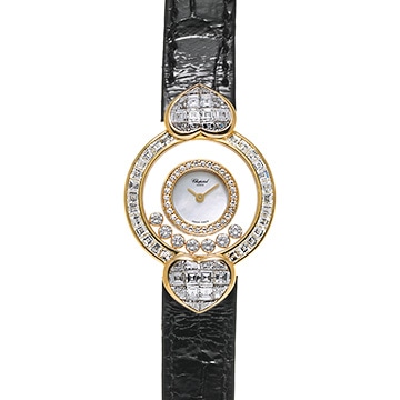ショパール ハッピーダイヤモンド 20/6166 ホワイトシェル レディース 時計 【中古】【wristwatch】