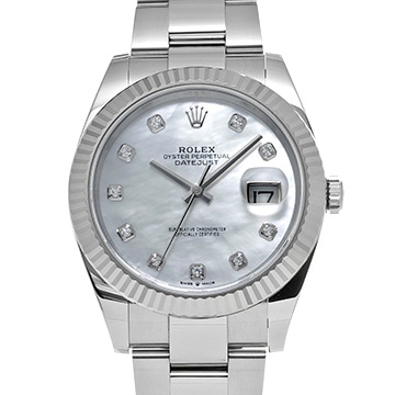 ロレックス デイトジャスト 41 126334NG ホワイトシェル/ダイヤモンド メンズ 時計 【中古】【wristwatch】