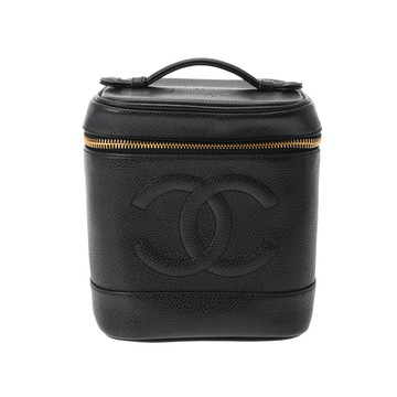 シャネル バニティ ブラック A01998 キャビアスキン レディース バッグ 【中古】【bag】