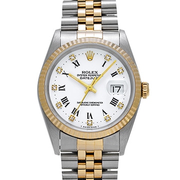 ロレックス デイトジャスト 16233G ホワイト/ダイヤモンド メンズ 時計 【中古】【wristwatch】
