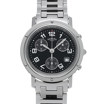 エルメス クリッパー クロノグラフ CL1.910 ブラック メンズ 時計 【中古】【wristwatch】