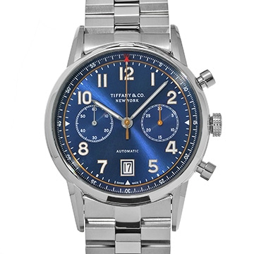 ティファニー CT60 クロノグラフ 42ｍｍ 34677298 ブルー メンズ 時計 【中古】【wristwatch】
