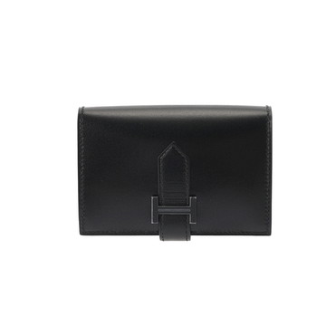 エルメス ベアン カードケース モノクローム ブラック/ブラック金具 ボックスカーフ レディース 【新品】【other】