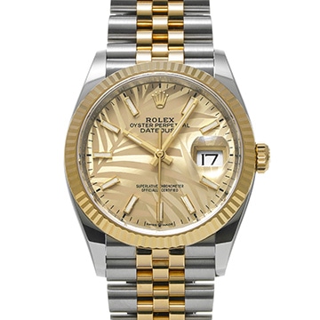 ロレックス デイトジャスト 36 126233 ゴールデン パームモチーフ メンズ 時計 【中古】【wristwatch】